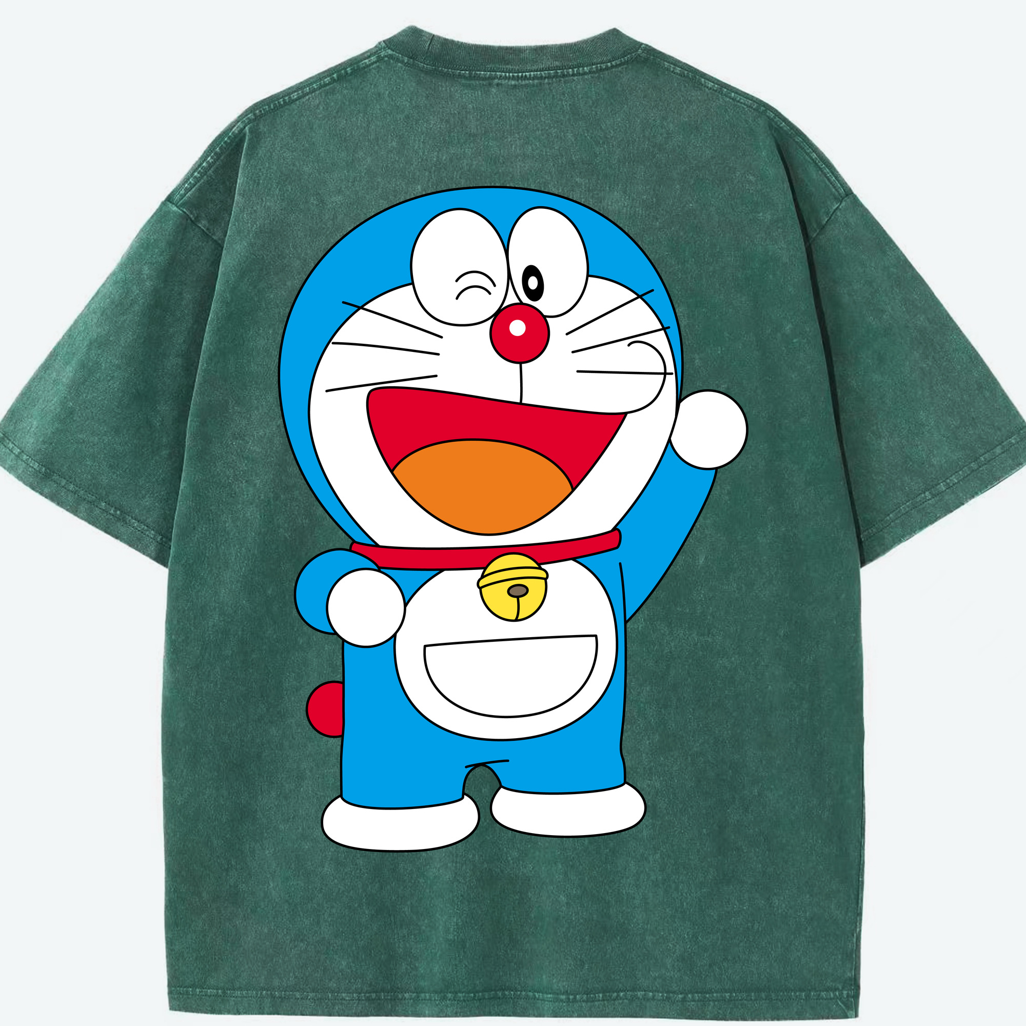 （画像用） ドラえもん Doraemon 綿100% ヴィンテージ風 半袖Tシャツ（背面プリント）